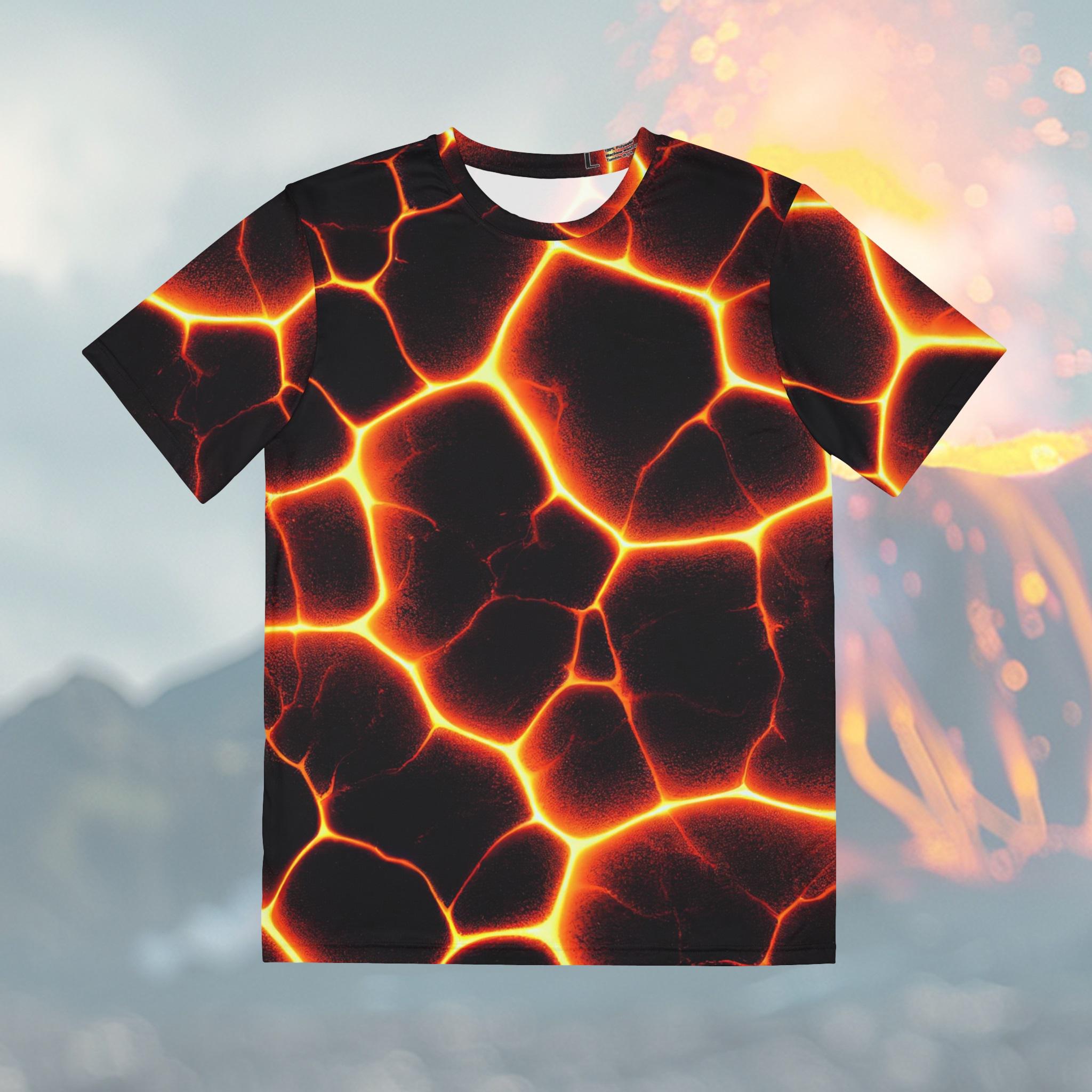 Lava Rock Pattern T-shirt - Earth Fire Element Shirt - Cracked