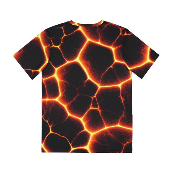 Lava Rock Pattern T-shirt - Earth Fire Element Shirt - Cracked