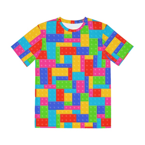 Building Blocks Print T-shirt - Collector Super Fan Shirt - Colorful Creation Bricks Graphic Tee - Men & Women Sizes Unisex Top Size XS-4XL