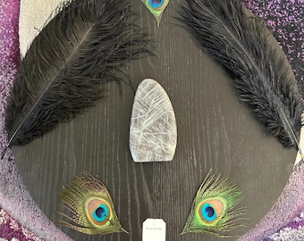 Purple Flash Labradorite Freeform: Polished Stone of Magic, 5" Tall