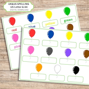 Colour Balloons, Colour Matching Game, Colour Worksheets, Colour ...