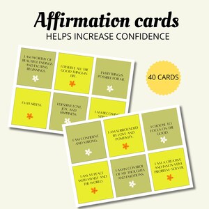 Affirmation cards, positive quote flash cards, Affirmation Cards Deck, self esteem, confidence, self care, Vision Board Printables self love