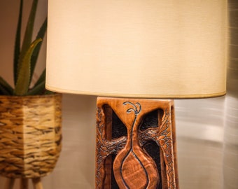The Nature’s Mystique lamp / Wooden desk lamp / Lamp shade leaving room light made from walnut wood