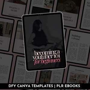 Jak zostać YouTuberem: Produkty cyfrowe PLR MRR, Szablon DFY Canva, E-book Faceless YouTube, Prawa do odsprzedaży, Przewodnik po marketingu cyfrowym