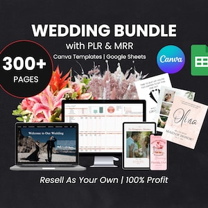All In One Wedding Bundle Master Resell Rights PLR Wedding Planner Itinerary Invitation Wedding Activities Invitation Bundle WeddingTemplate
