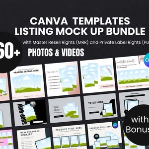 Etsy Listing Mock Up Templates Bundle Master Resell Rights Canva Listing Templates Editable Canva Mock Ups For Etsy Listing Product Image