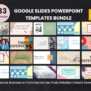 Google Slide Template Bundle PowerPoint Presentation Template Minimal Google Slide Webinar Presentation Modern Presentation Slides Template