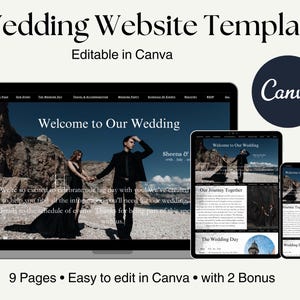 Wedding Website Canva Website Wedding Invitation Wedding Template Digital Wedding Invitation Online Wedding RSVP  Online Wedding Invitation