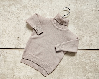 Premium Baby Merino Wool Turtleneck Knit Sweater, Baby Merino Wool High Neck Sweater, Premium Quality Baby Knitwear