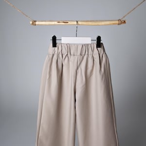 beige kids tencel pants