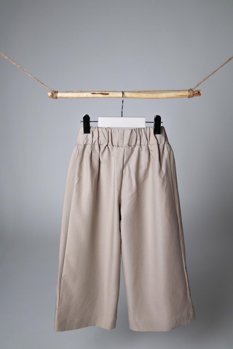 beige kids tencel pants