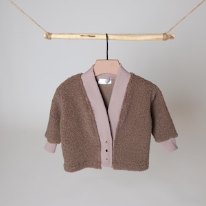 Kids Teddy Jacket Beige | Fleece Toddler Zip Jacket | Neutral Baby Outerwear | Unisex Cozy Kids Coat | Soft Fleece Fall Winter Jacket