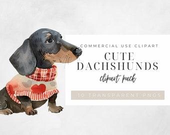 Quirky Dog Clipart DACHSHUND PNG CLIPART images for artwork print on demand sausage dog pets instant download digital art commercial use