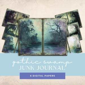 Swamp Junk Journal Printable Page Swamp Junk Journal Junk Journal Paper Digital Collage Sheet INSTANT DOWNLOAD Gothic Swamp Pond Lake
