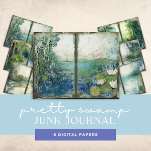 Swamp Junk Journal Printable Page Pretty Swamp Junk Journal Junk Journal Paper Digital Collage Sheet INSTANT DOWNLOAD Pond Scene