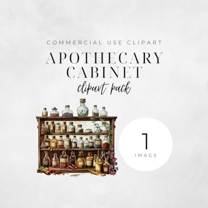 Apothecary Cabinet Single Clipart Image Witches Magical Mystical Wiccan PNG High Quality INSTANT DOWNLOAD Commercial Use