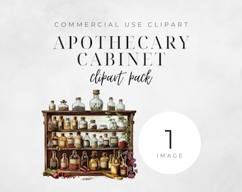 Apothekerskast één clipartafbeelding heksen magische mystieke Wicca PNG hoge kwaliteit INSTANT DOWNLOAD Commercieel gebruik