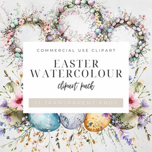Easter Clipart Floral Wreath Border Frame Cake Eggs High Quality PNG Easter Images Bunny Florals Background Textures Instant Commercial Use