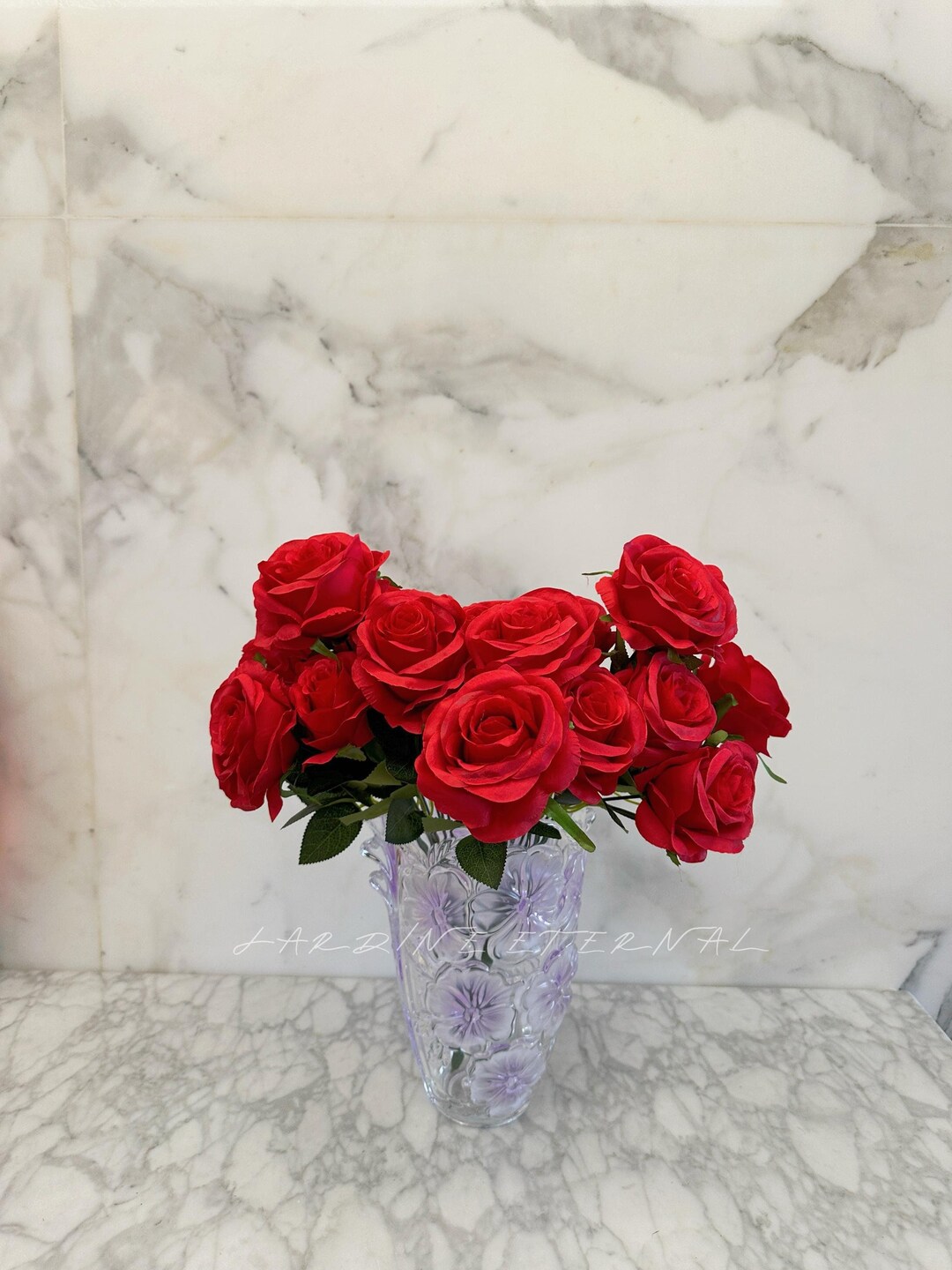 9 Heads Bouquet Artificial Rose Stem Huge Rose Floral Craft | Multiple ...