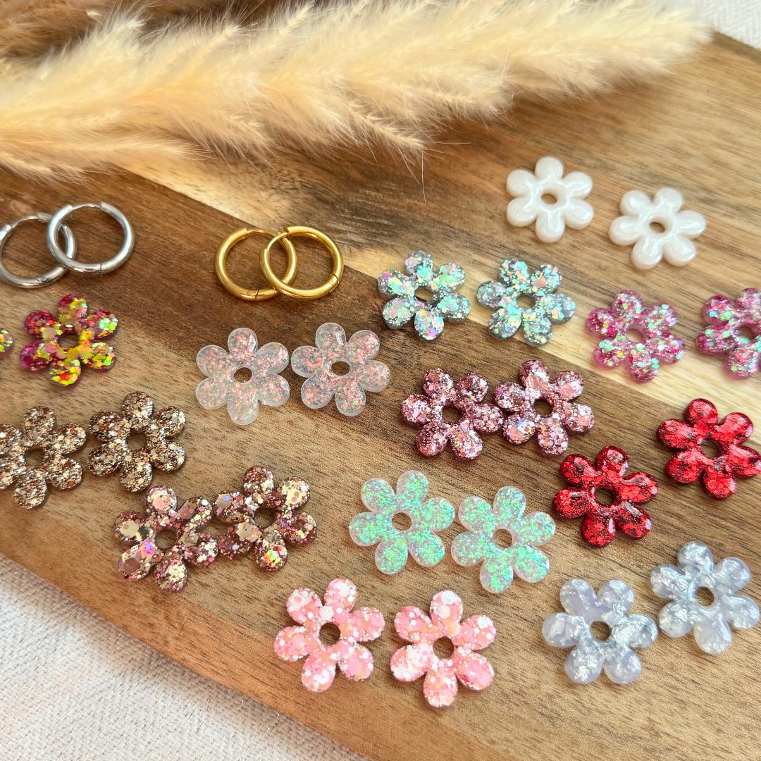 Boucles D'oreilles Goutte Orchidée Rose Et Résine - Acier Inoxydable – L'Atelier VanessaCréa