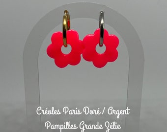 Boucles d'oreilles créoles personnalisable interchangeable avec pampilles / breloques