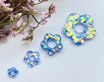 Emy Boucle d'oreille Fleur, Créole en Acier Inoxydable pour Femme et Enfants, recharge pampilles