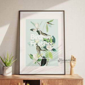 Birds of a Feather Songtext, Wand Kunst Druck, Minimalistische Illustration, Musik Liebhaber Geschenk, druckbare Kunst, Geschenk für Freunde