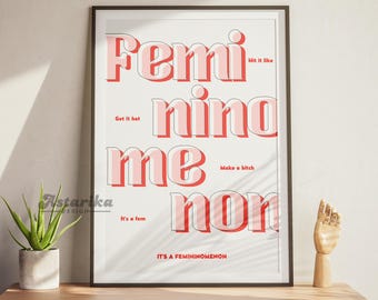 Femininomenon Chappell Printable Poster, Digital Wall Art, Instant Download, Lyrics Typography, Music Lover Gift, Home Decor, Sapphic, WLW