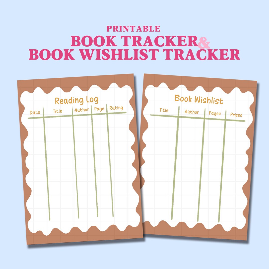 Reading Log & Book Wishlist Tracker Printable Bundle | Bullet Journal ...