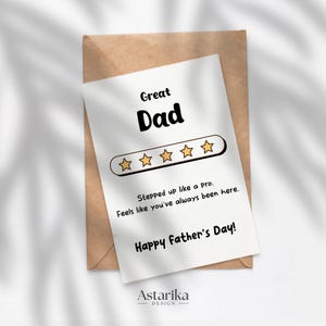 Carte de fête des pères pour beau-père, carte de notation, carte-cadeau imprimable bricolage, souvenir, idée d'anniversaire, sincère à imprimer, minimaliste