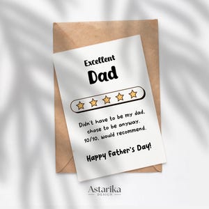 Carte de fête des pères pour beau-père, carte de notation, carte-cadeau imprimable bricolage, souvenir, idée d'anniversaire, sincère à imprimer, minimaliste