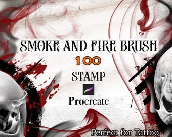 100 Smoke & Fire Procreate Brushes: Realistic Flame Effects (Digital Download)