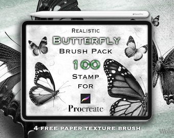 100 Butterfly Stamp Brushes for Procreate – Realistic Nature Brush Set for Digital Art