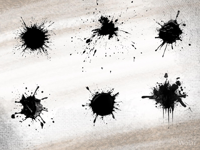 120 Ink Splatter Procreate Brushes: Dynamic Texture Stamps (digital ...