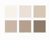 Neutral Beige Color Palette | Minimal Branding Colors | Soft Neutral Tones | Canva Template | Digital Palette