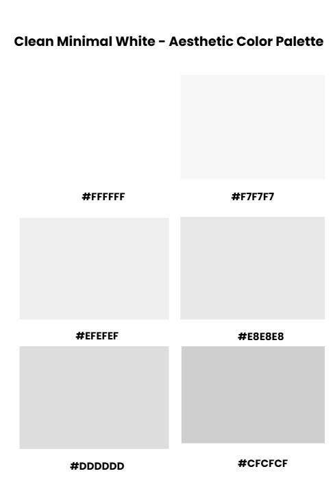 Clean Minimal White Color Palette | Crisp Neutrals | Minimalist ...