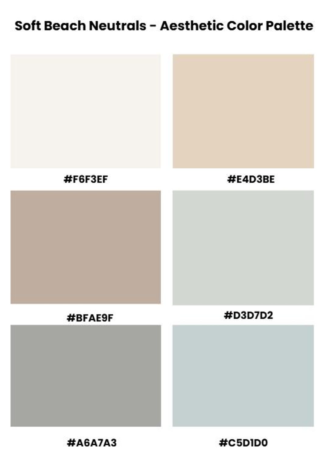 Soft Beach Neutral Palette | Coastal Canva Colors | Aesthetic Branding ...