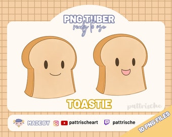 Toastie PNGTuber:  Cute Bread | Toast | Twitch | YouTube | Ready to Use | Streaming | PNGTuber Asset | Download for Streamlabs OBS