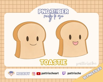 Toastie PNGTuber : Pain mignon | Pain grillé | Twitch | YouTube | Prêt à l'emploi | Diffusion | Actif PNGTuber | Télécharger pour Streamlabs OBS