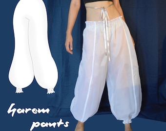 Pantalones Harem [Patrón de costura digital]