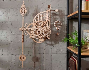 Diy Wall Clock With Pendulum - wooden clock, wooden puzzle adults