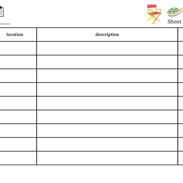 Shot List | Film-making template