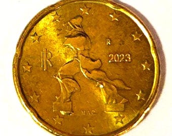 希少な20ユーロセントコイン 2002年 イタリア - ボッチョーニの彫刻