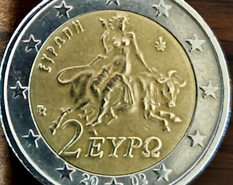 希少な 2 EUR ユーロコイン 2002 ギリシャ - 「ヨーロッパの誘拐