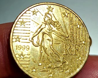 希少なユーロ硬貨 10 セント フランス 1999 年、「種まき人」。 - Etsy