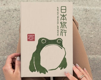 Diario di viaggio personalizzato in Giappone, taccuino personalizzato, regalo per la luna di miele in Giappone, libro di francobolli Eki, regalo per l'anniversario della luna di miele