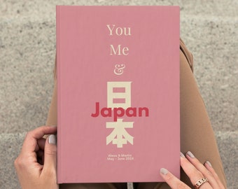 Vous, moi et le Japon, carnet de voyage personnalisé, carnet personnalisé, carnet de notes pour couples, cadeau lune de miel, carnet de timbres Eki, papeterie japonaise
