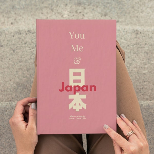 Du ich und Japan, individuelles Reisetagebuch, personalisiertes Notizbuch, Tagebuch für Paare, Flitterwochen-Geschenk, Eki-Stempelbuch, japanisches Briefpapier