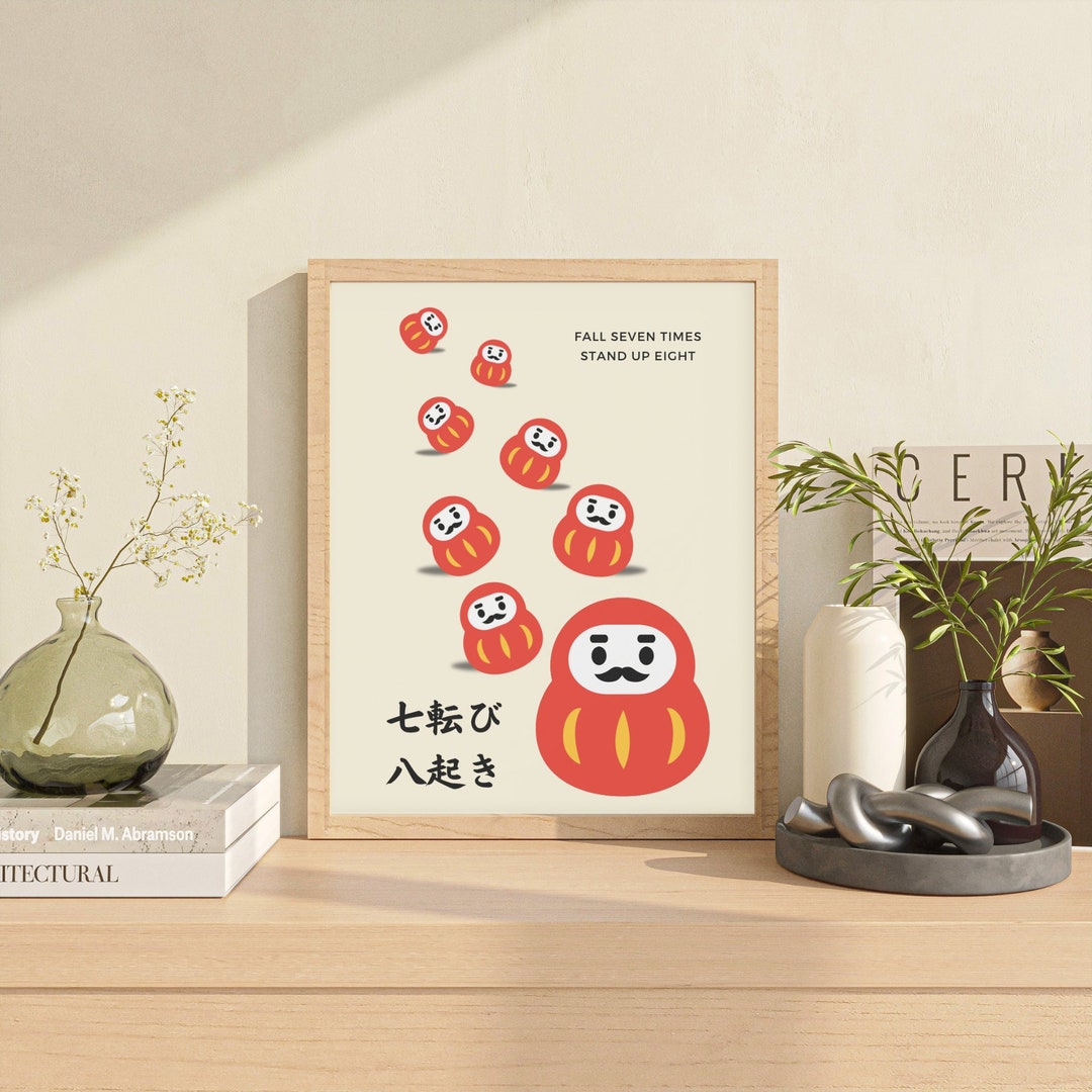 Japanese Proverb Poster, Fall Seven Times, Get up Eight, Motivational ...