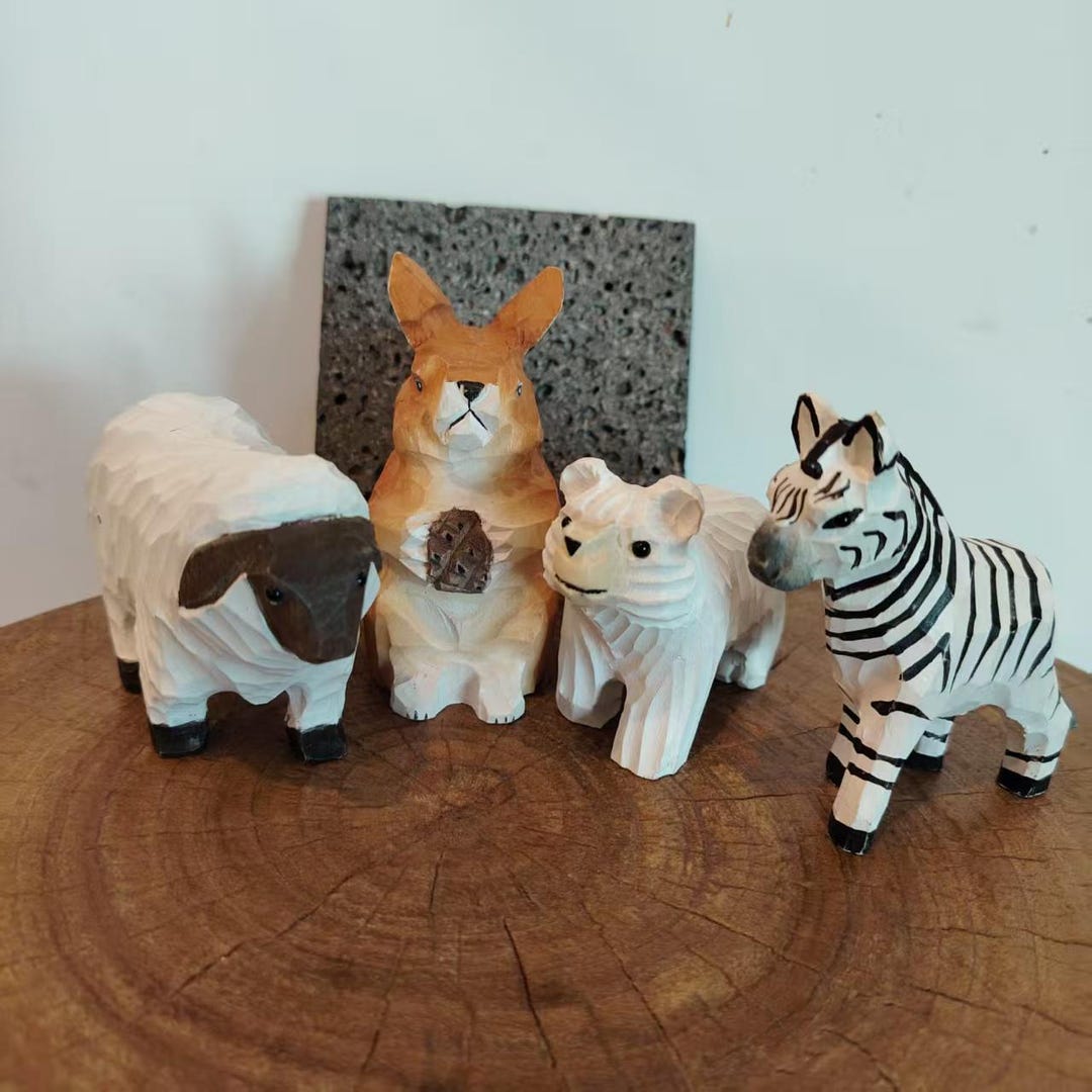 Handmade Wooden Animals Statue,animals Decor Gifts,animals Carved Gifts ...